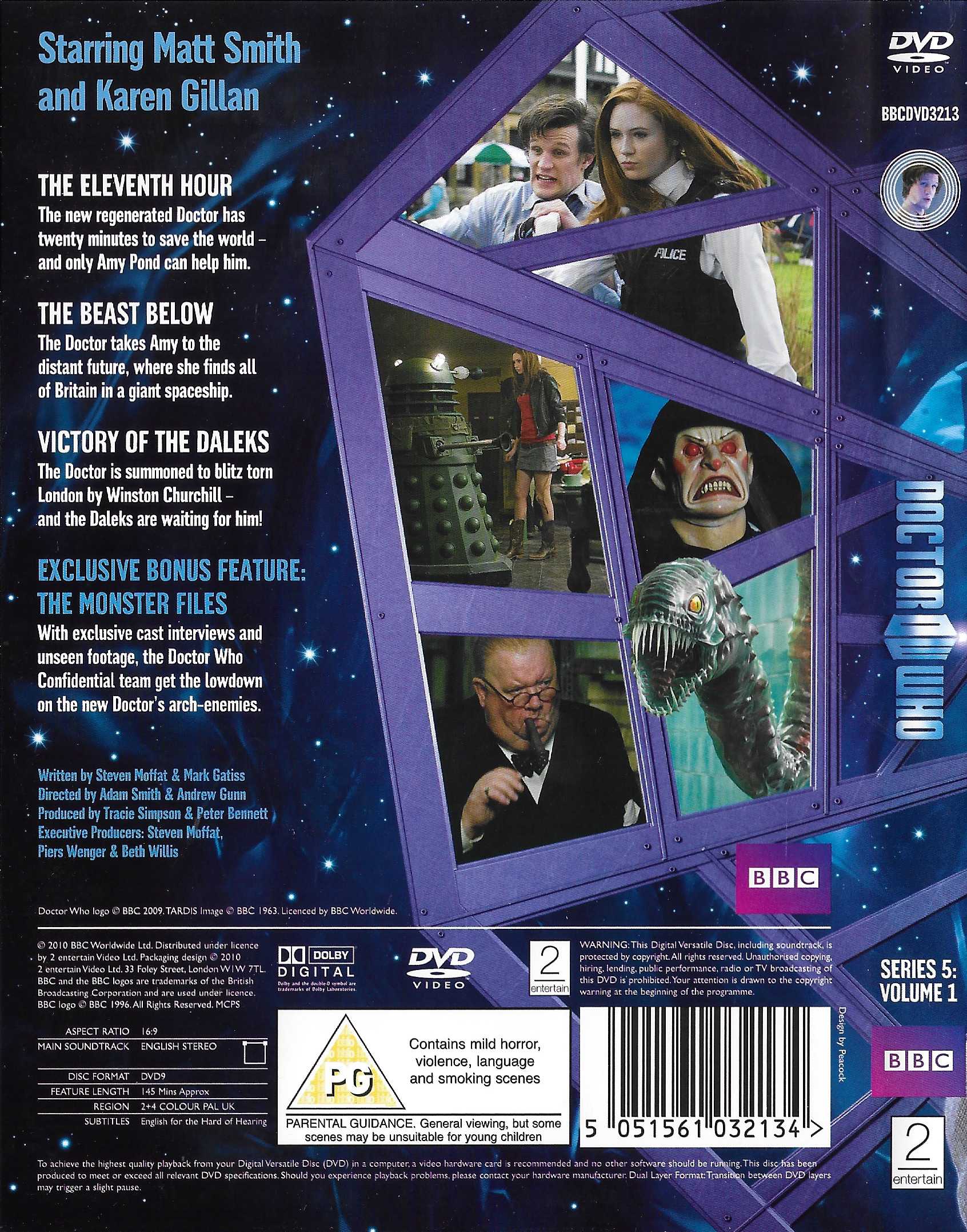 Picture of BBCDVD 3213 Doctor Who - Series 5, volume 1 by artist Steven Moffat / Mark Gatiss from the BBC records and Tapes library